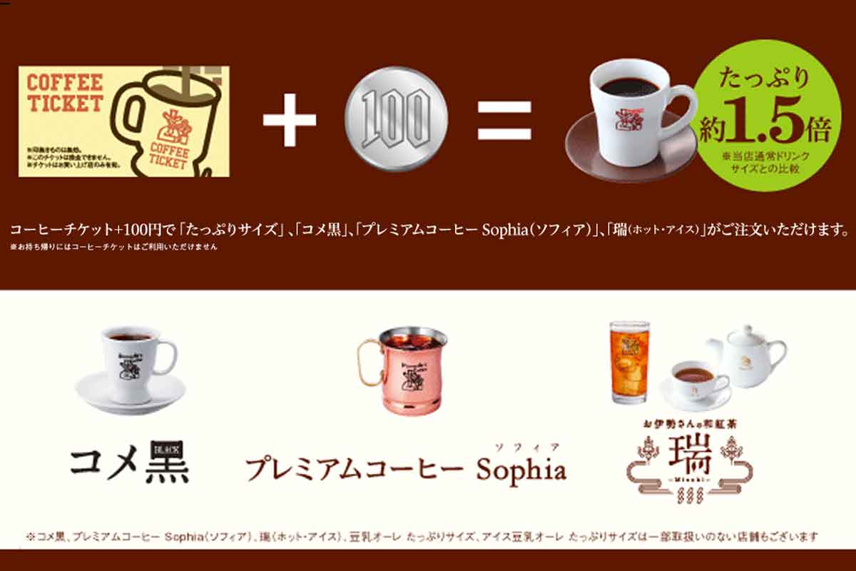 ダークブラウン 茶色 【ミルキーさん専用】コメダ珈琲 回数券チケット